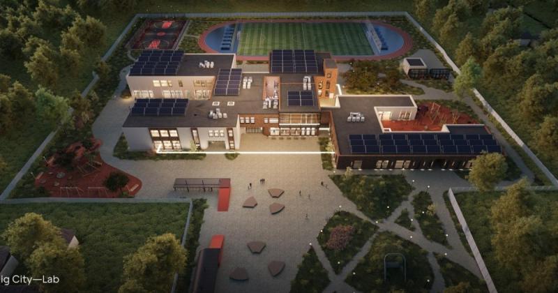 На території, де раніше розташовувалася зруйнована школа в Херсонській області, триває будівництво сучасного освітнього центру, який включатиме дитячий садок та укриття. (ФОТО) -- Delo.ua